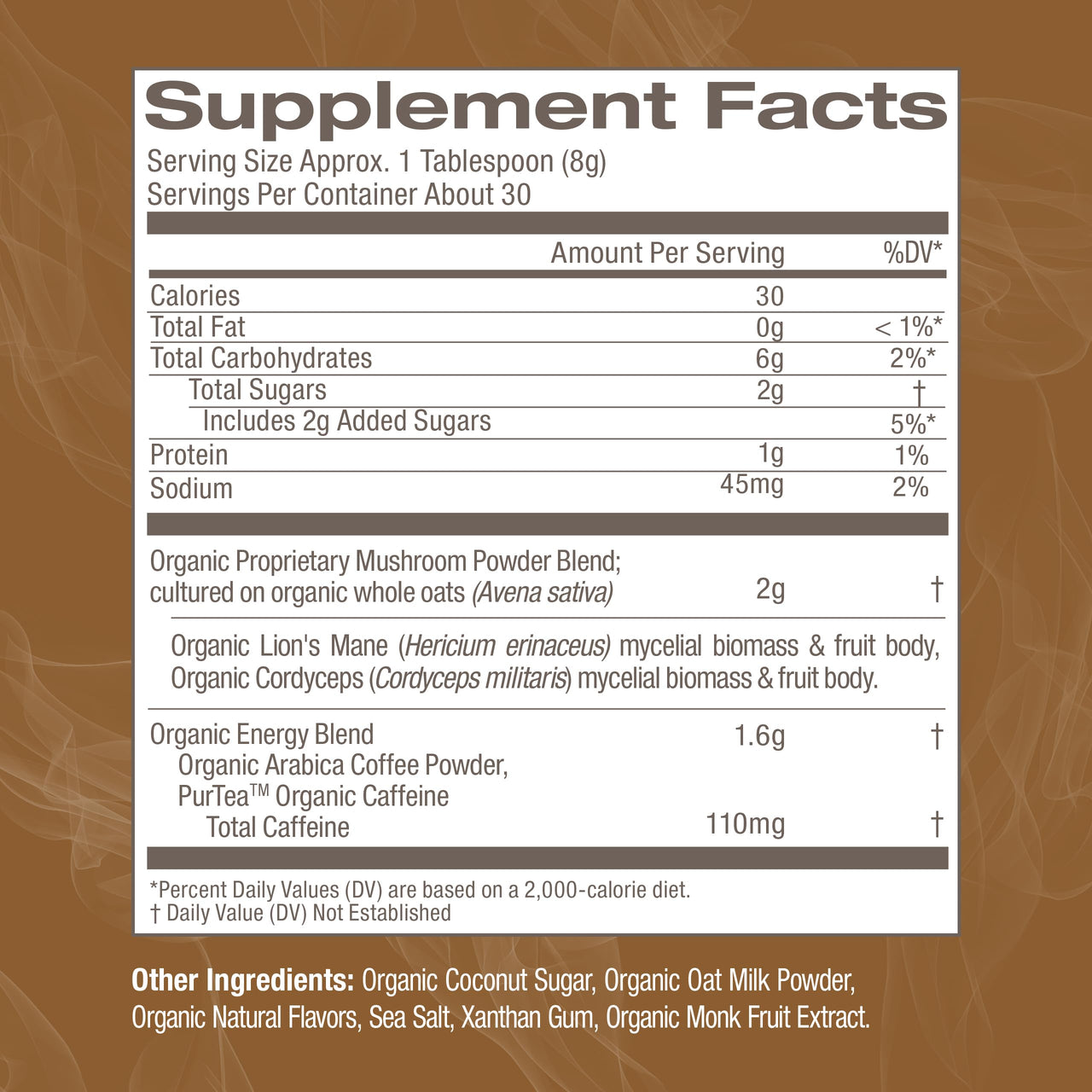 OM MUSHROOM SUPERFOOD Coffee Latte Blend – Functional Mushroom Powder with Lion’s Mane, Cordyceps, Reishi & Chaga – Energy, Focus & Mental Clarity Support – 8.47 oz Canister (30 Servings)