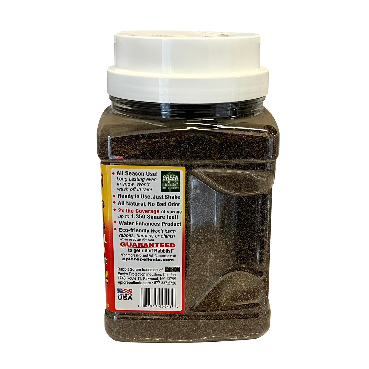 EPIC REPELLENTS Rabbit Scram All Natural Granular Repellent - All-Natural, Animal, People and Pet Safe Granule (2.5 lb Shaker)