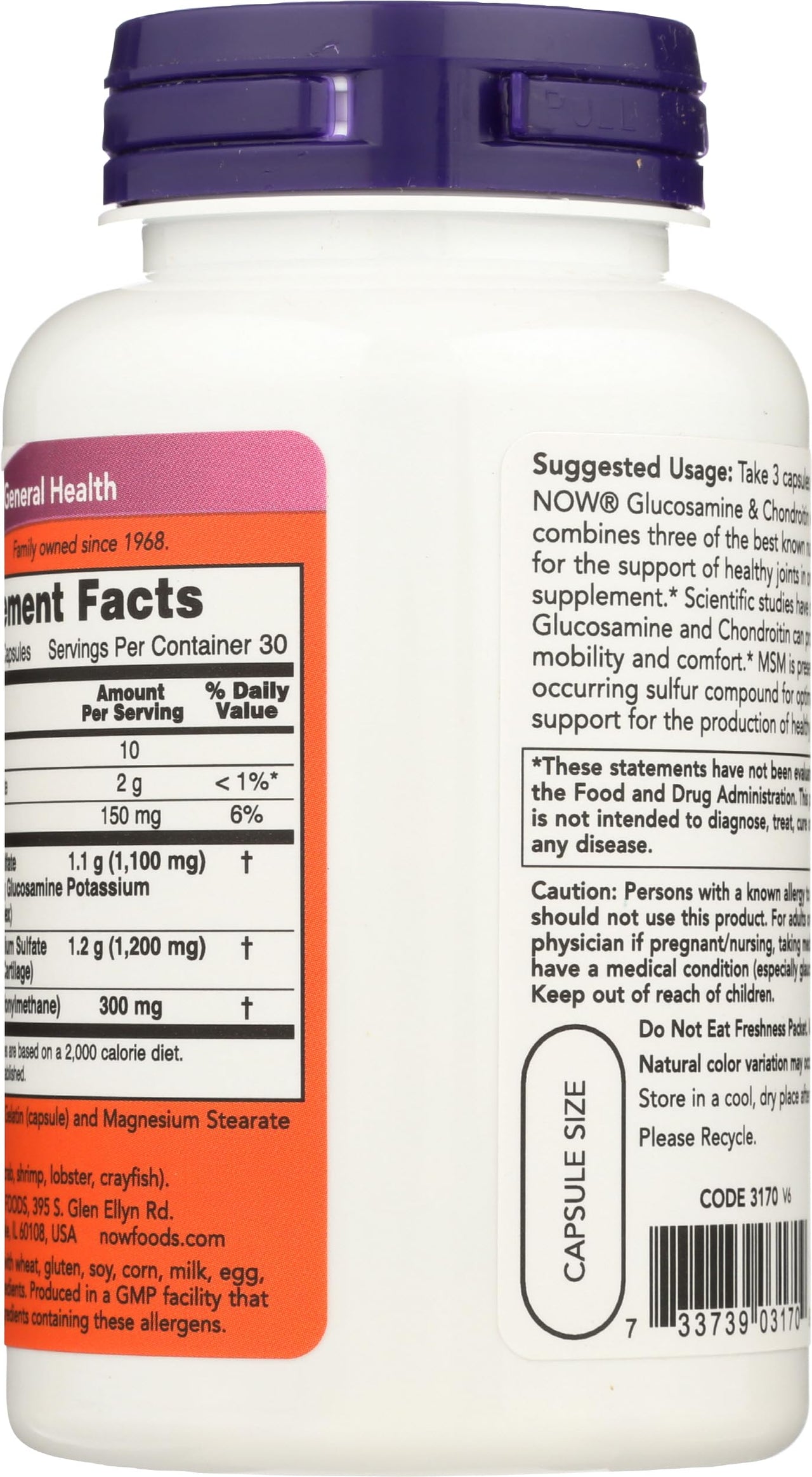 NOW Foods Glucosamine & Chondroitin with MSM, 90 Count