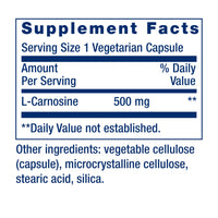Thumbnail for Life Extension Carnosine, Healthy Aging, Exercise Recovery, Gluten-Free, Non-GMO, Vegetarian, 60 Capsules