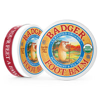 Thumbnail for Badger Foot Balm, 100% Organic Foot Cream for Dry Cracked Heels and Feet, Fast Acting Foot Care for Women & Men, All-Natural Cracked Heel Treatment, .75 oz Tin, 2-Pack
