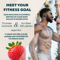 Thumbnail for Myprotein Clear Whey Isolate Protein Powder, 35 Servings, (1.9lbs) Strawberry, 20g Protein per Serving, Naturally Flavored Drink Mix, Daily Protein Intake for Superior Performance