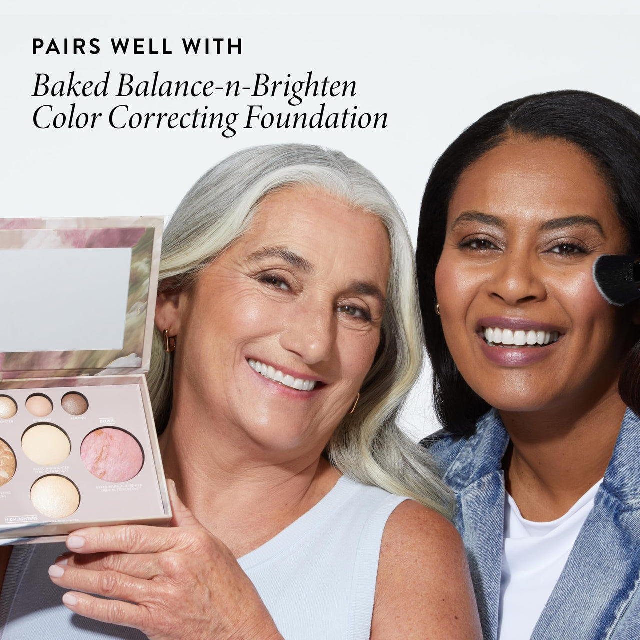 LAURA GELLER NEW YORK Baked Starter Kit - Best of the Best Full Face Palette + Baked Balance-n-Brighten Powder Foundation + Retractable Angled Kabuki Brush Set (09 Toffee)