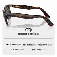 Thumbnail for Ray-Ban RB2140 Original Wayfarer Classic Square Shape Sunglasses With Eyewear Kit Bundle - High Bridge Fit - Ideal Formal and Casual Wear Square Sunglasses