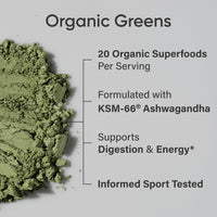 Thumbnail for Sports Research® Organic Greens Superfood Powder w/Spirulina & Chlorella, Adaptogens, Enzymes, Probiotics & 8 VIT Bs for Gut & Mood Support* - Vegan, Sugar-Free & Low-Cal Original 30 Servings