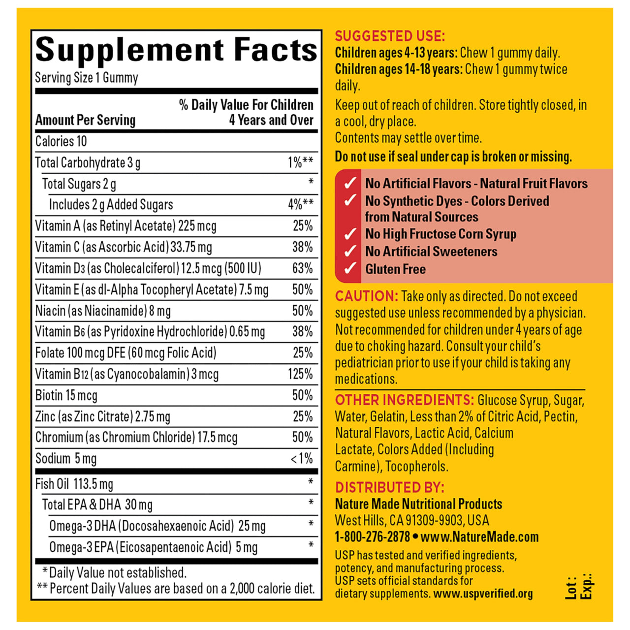 Nature Made Kids First Multivitamin with Omega-3, Kids Gummy Multivitamins with Vitamins and Minerals for Nutritional Support, 70 Gummies