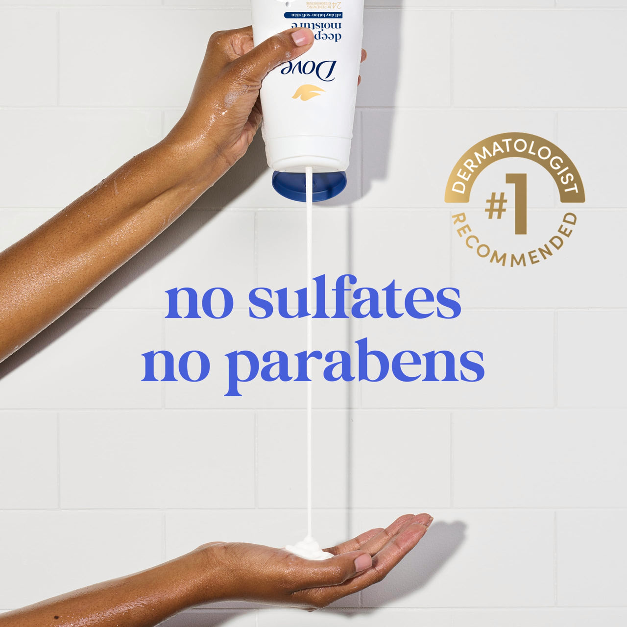 Dove Body Wash with Pump 3 Count Deep Moisture for 24hr Lotion-Soft Skin Moisture Moisturizing Skin Cleanser with No Sulfates No Parabens