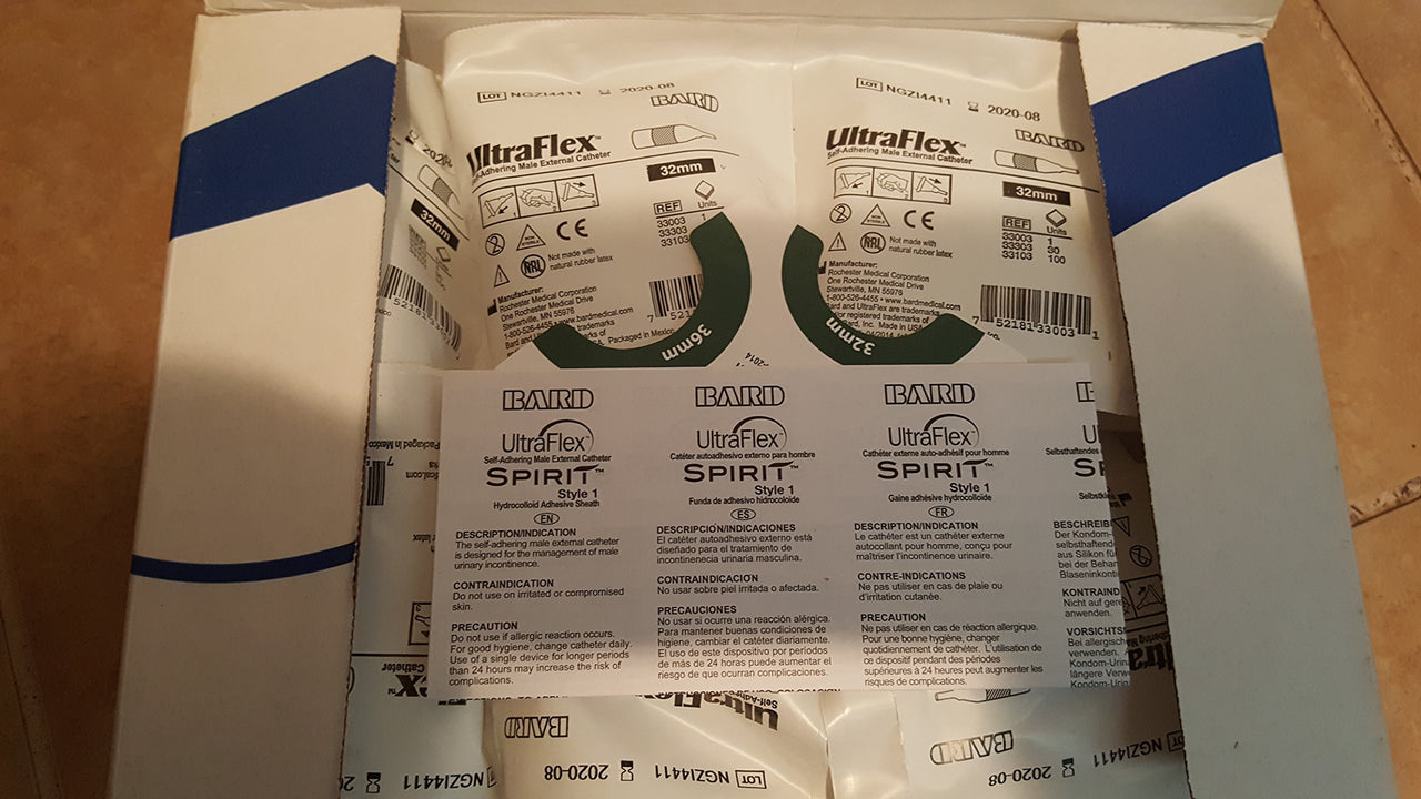 RH33303 - Bard Home Health Div UltraFlex Self-Adhering Male External Catheter, Intermediate 32 mm