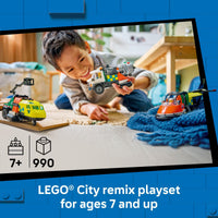 Thumbnail for LEGO City Airplane, Service Truck & Hovercraft Remix Building Toy for Kids - Mix & Match Emergency Vehicle & Truck Toys for Pretend Play - Gift Idea for Boys & Girls, Ages 7+ - 60505