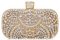 Thumbnail for Covelin Women's Rhinestone Decorated Evening Bag, Tote Shoulder Crossbody Handbag with Chain Champagne