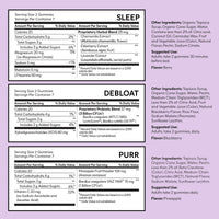 Thumbnail for Lemme Sleep, Debloat & Purr Variety Sampler Pack | Melatonin & Magnesium for Sleep | Probiotics & Prebiotics for Bloating | Vaginal Probiotic & Pineapple Gummies - Gluten-Free, Non-GMO - 14ct