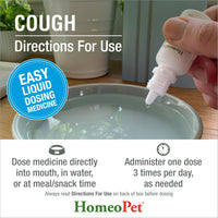 Thumbnail for HomeoPet Cough, Safe and Natural Cough Supplement for Dogs, Cats, and Small Pets, 15 Milliliters