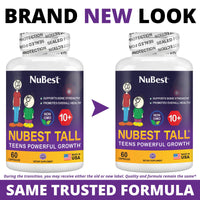 Thumbnail for NuBest Tall 10+ Premium Bone Strength Formula, Enhanced Immunity and Overall Health for Age 10+ with Calcium, Vitamin D3, Vitamin K2, and Multivitamins | 60 Capsules | 1 Month Supply