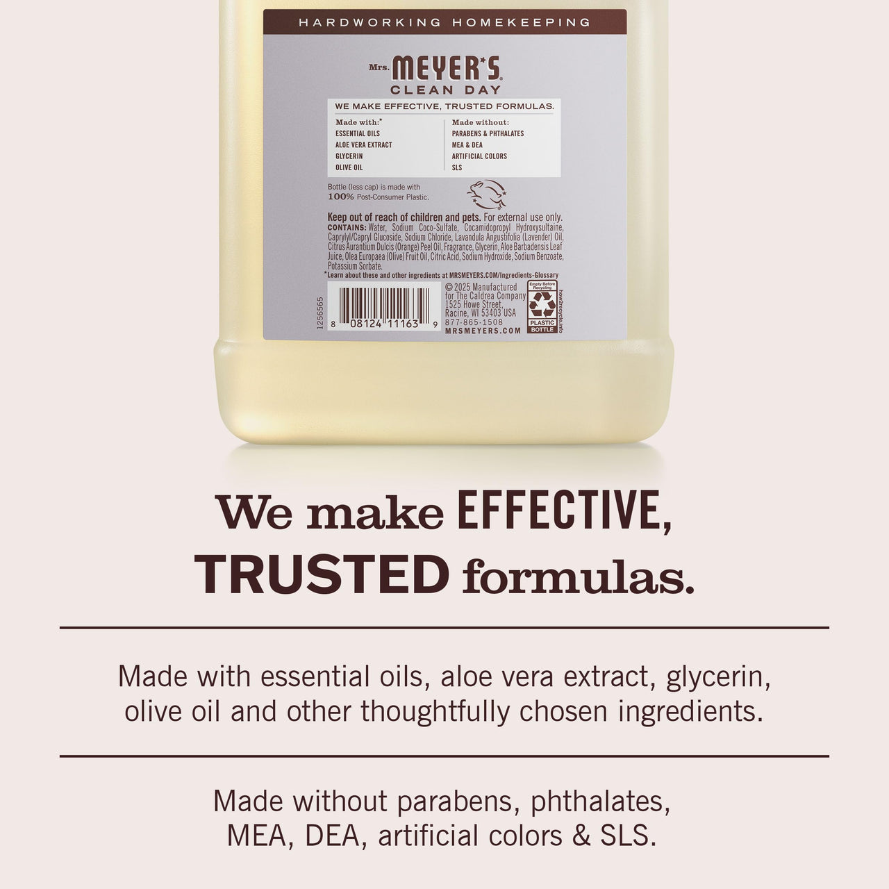 MRS. MEYER'S CLEAN DAY Hand Soap Refill, Lavender Scent, 33 Fl Oz Bottle
