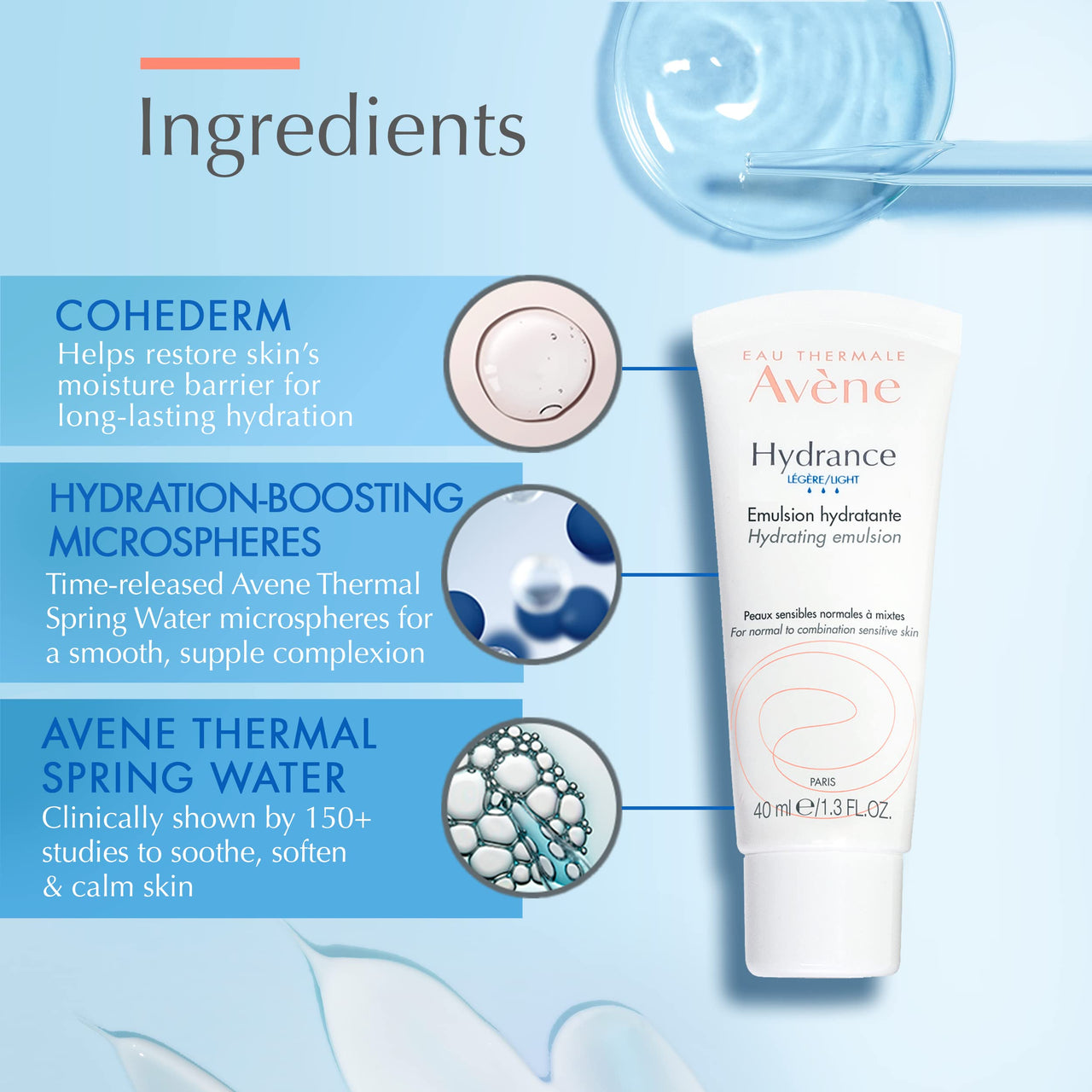 Avène Hydrance RICH Hydrating Cream, Daily Face Moisturizer, Non-Comedogenic, 1.3 Oz