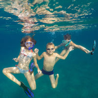 Thumbnail for Kids Snorkeling Set with Fins Anti Leak Snorkeling Gear for Kids with Adjustable Flippers, Youth Junior Full Dry Snorkel Set Swimming Goggles with Nose Cover Diving Mask Scuba with Bag, 5-14 Yrs