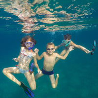 Thumbnail for Kids Snorkeling Set with Fins Anti Leak Snorkeling Gear for Kids with Adjustable Flippers, Youth Junior Full Dry Snorkel Set Swimming Goggles with Nose Cover Diving Mask Scuba with Bag, 5-14 Yrs