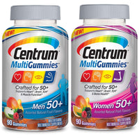 Thumbnail for Centrum MultiGummies Men and Women 50+ Bundle Supports Heart, Brain and Eye Health Multivitamin/Multimineral Supplement in Assorted Natural Fruit Flavor (90 Gummies) Pack of 2