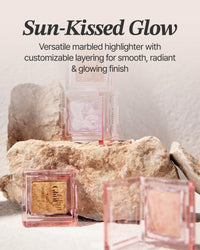 Thumbnail for Glint Marble Highlighter (Icicle Moon, 0.08oz) - Korean Makeup. Inspired Baked for Smooth, Radiant Glow, Long-Lasting Wear. Enriched with Micro Pearl Particles