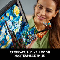 Thumbnail for LEGO Ideas Vincent Van Gogh The Starry Night - Building Set for Adults, Ages 18+ - Beautifully Detailed Home Wall Art Decor - Gift for Men & Women - 21333