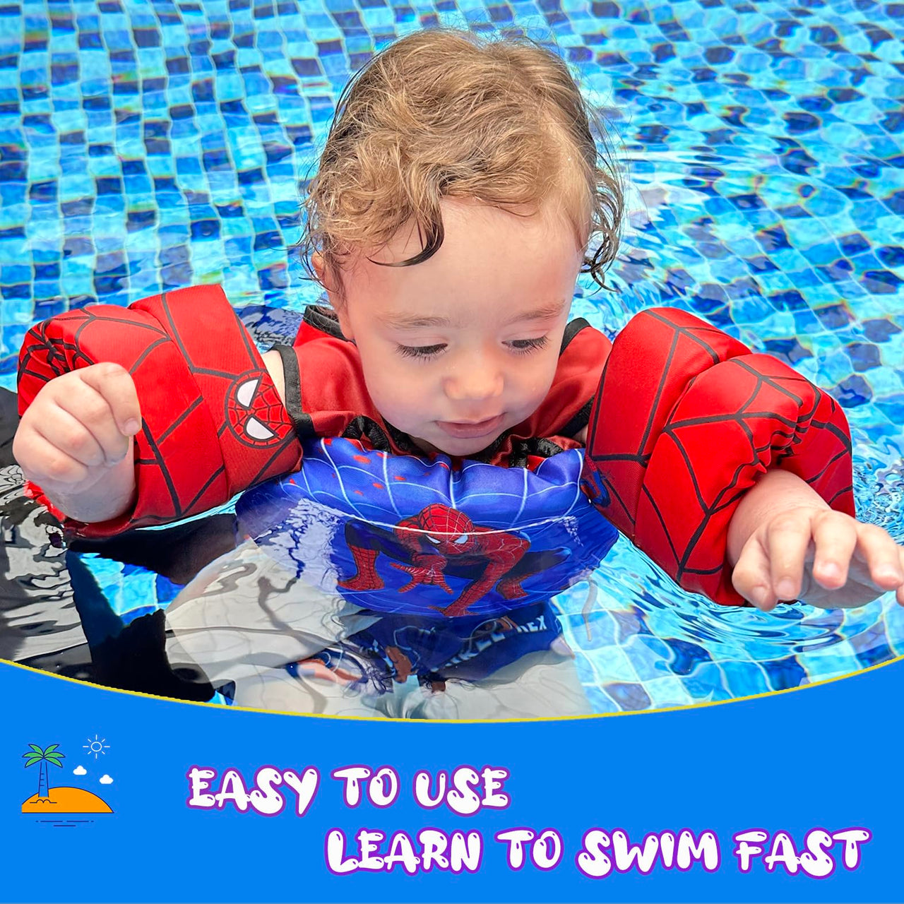 Toddler Floaties Kids Swim Vest for 22-66 Pounds Boys & Girls, Baby Swim Float Vest for Pool with Shoulder Harness Arm Wings, for Kids 2 3 4 5 6 7 Years Old Baby