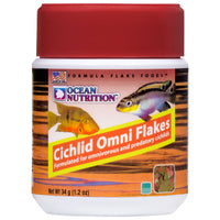 Thumbnail for Ocean Nutrition Fish Food - Cichlid Fish Food, High Protein Fish Flakes, Tropical Fish Flakes, Ideal Cichlid Food for Angelfish, Kribensis, Ram Cichlids and More, Made in The USA, 1.2 oz (34 g)
