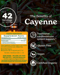 Thumbnail for Herb Pharm Certified Organic Cayenne Extract for Cardiovascular and Circulatory Support - 1 Ounce