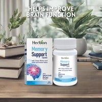 Thumbnail for HERBION Naturals Memory Support Capsules, Helps Improve Brain Function & Absent Mindedness, Maintains Healthy Mood Levels with Ginkgo Biloba, for Adults, 60 Count, Pack of 1
