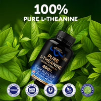 Thumbnail for L Theanine 400 mg | L-Theanine Stress Relief | Extra Strength Supplement | Made in USA | Relaxation, Sleep & Calm Support | For Men & Women | Plant Based, Non-GMO & Gluten-Free | 120 Vegan Capsules