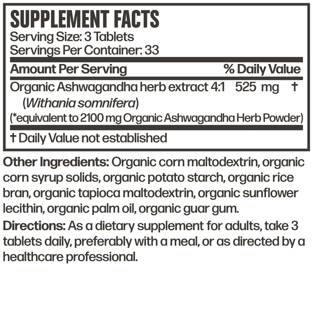 Futurebiotics Certified Organic Ashwagandha, Stress Mood & Energy Support Adaptogenic Herb, Non-GMO, 100 Organic Tablets