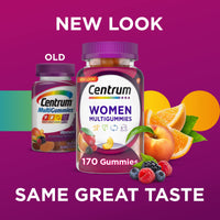 Thumbnail for Centrum MultiGummies Gummy Multivitamin for Women, Multivitamin/Multimineral Supplement with Vitamin D3, B and Antioxidants, Assorted Fruit Flavor - 170 Count