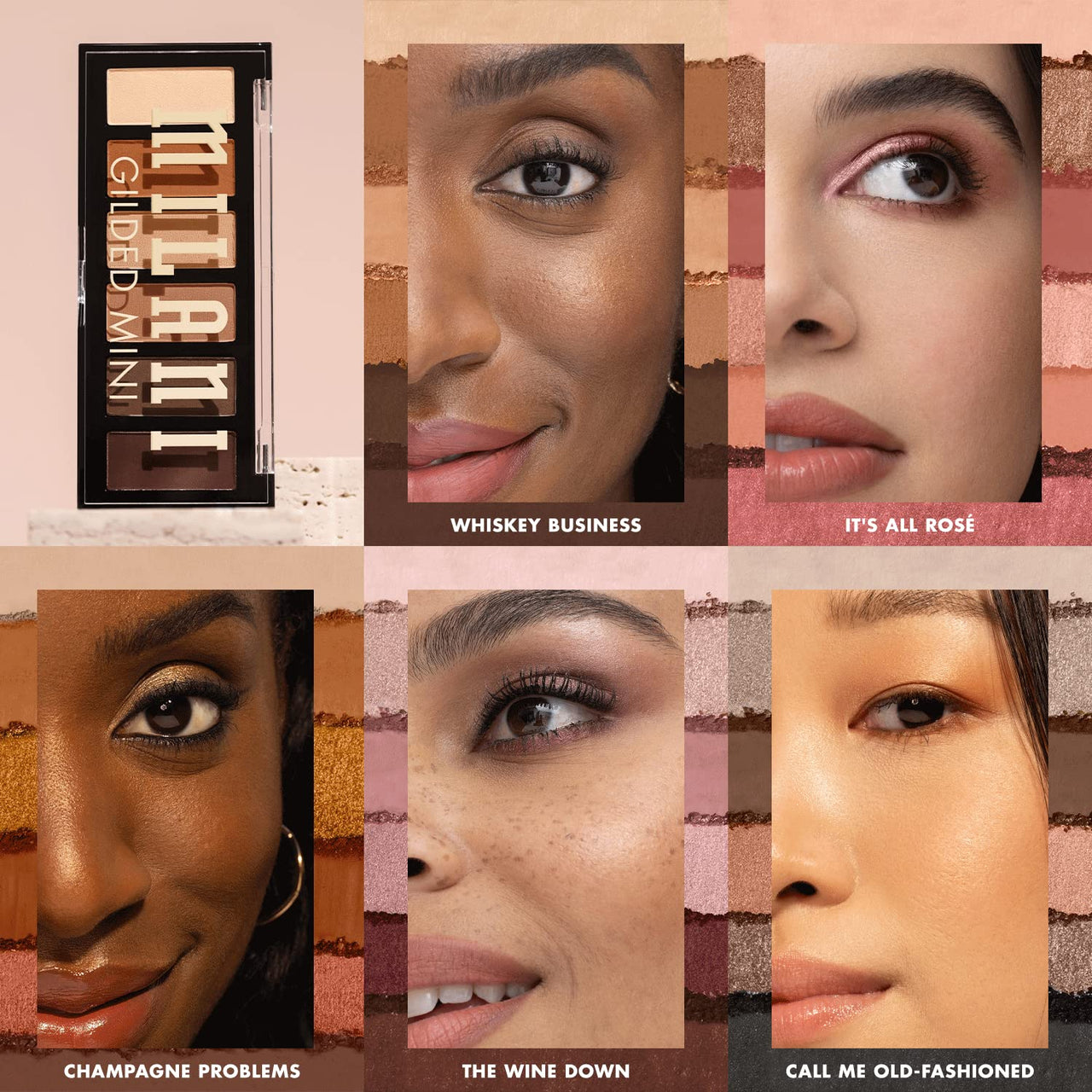 Milani Gilded Mini Eyeshadow Palette with 6 Matte & Shimmer Hues - It's All Rosv©