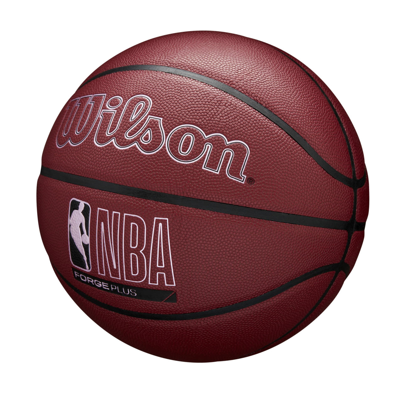 WILSON NBA Forge Plus Indoor/Outdoor Basketball - Maroon, Size 7-29.5"