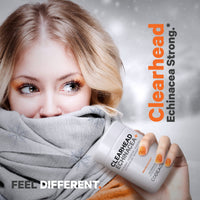 Thumbnail for Codeage Clearhead Echinacea+ Supplement - Echinacea, Schisandra, Feverfew, Coptis, American Ginseng, Astragalus, Garlic, Probiotics, Vitamins C & D3, Zinc, Selenium - Clear Head Vitamin - 90 Capsules