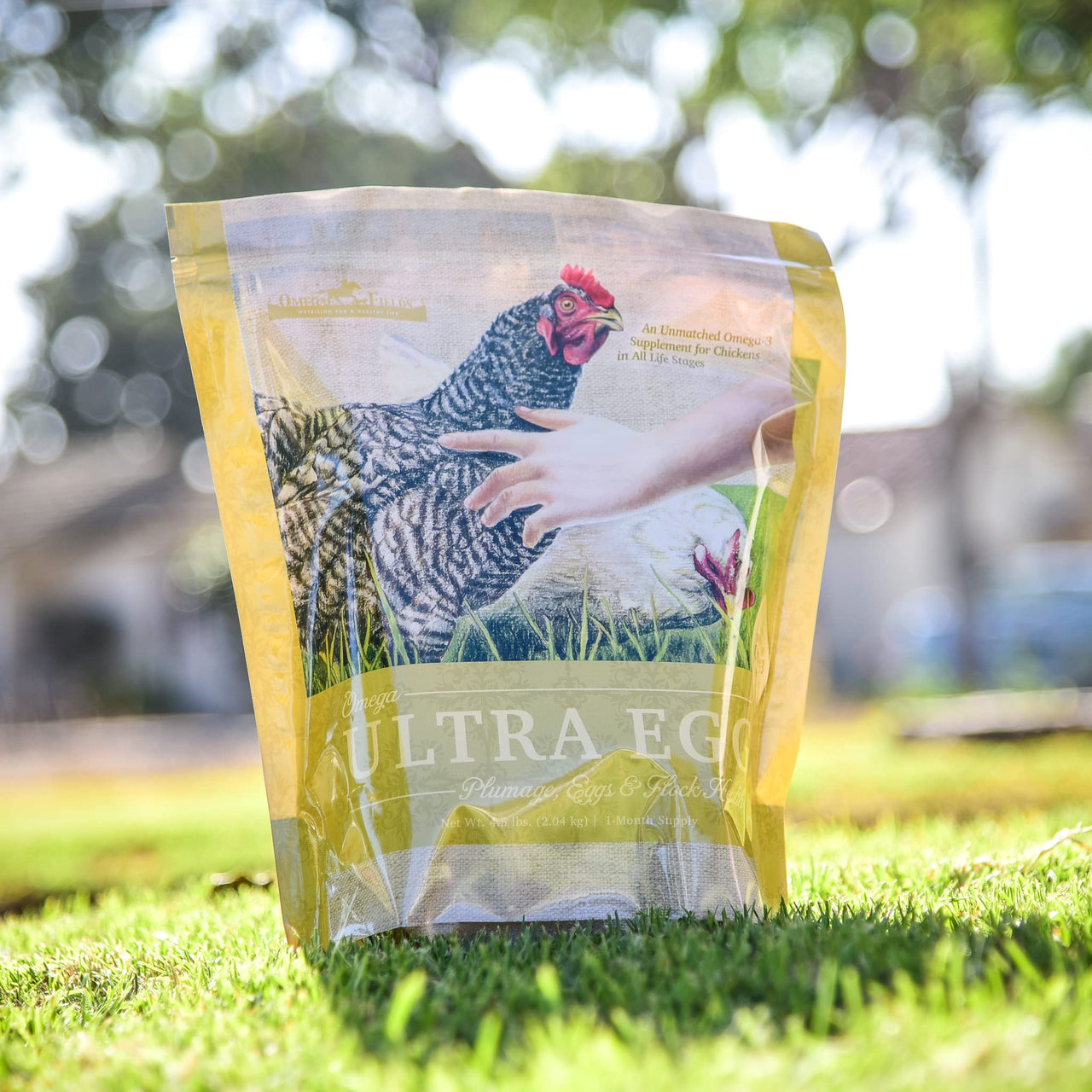 Omega Fields Chicken Supplement for Health and Plumage Egg Production (1 Pouch), 4.5 lb