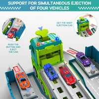 Thumbnail for Carrier Truck Race Track Toddler Toys, Foldable 3 Layer Toddler Track Playset, Dinosaur Toy Truck Transport Car Carrier & 8 Race Cars, Truck Car Kids Toy Gifts for Age 3 4 5 6+ Year Old Boys Girls