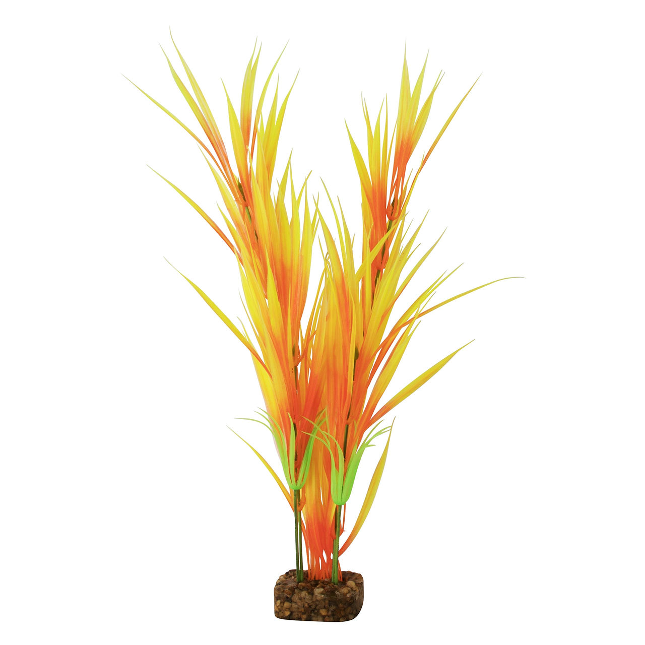 GloFish Plant Aquarium Décor, Orange and Yellow Large, Fluorescent Under Blue LED Light