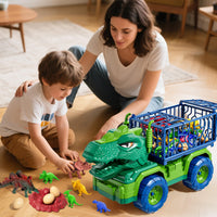 Thumbnail for Guminnara 22 in 1 Toddler T-rex Dinosaur Truck Toy Set for Kids Boys 3-5 5-7, Tyrannosaurus Carrier Transport Truck with 18 Jurassic Dino Figures Birthday Toy for Boys Girls 3 4 5 6 7 Years Old