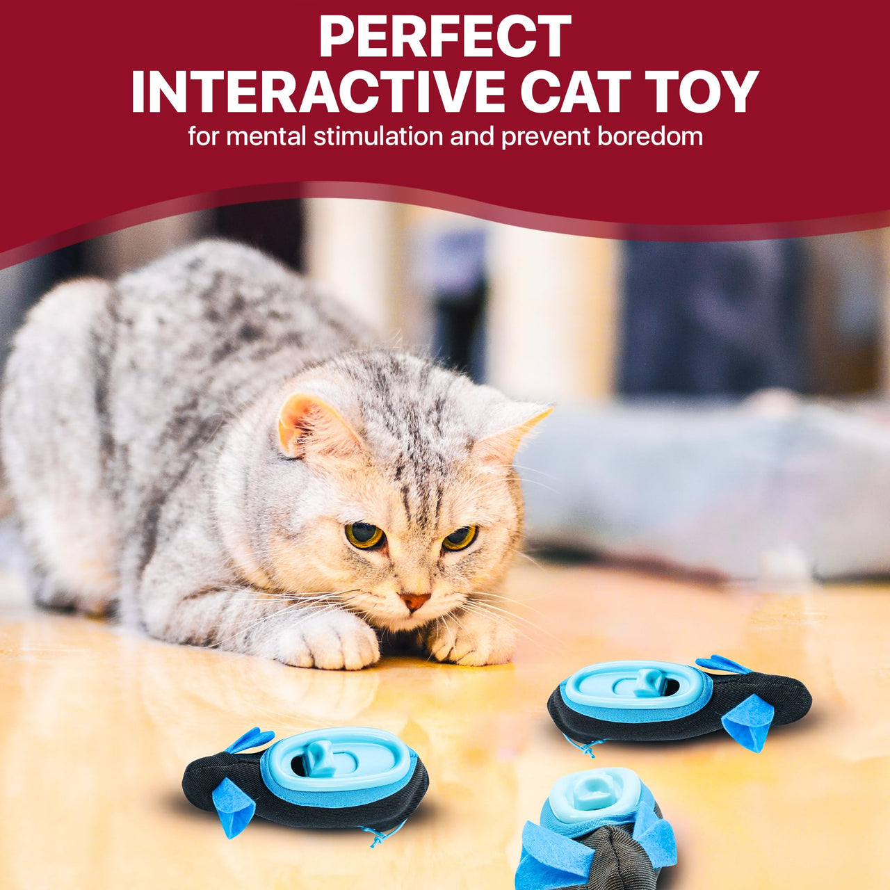 SPOT Doc and Phoebe's Cat Hunting Snacker - Interactive Indoor Treat Dispenser, Encourage Natural Instincts to Hunt, Provide Mental Stimulation, Solve Behavioral Problems & Obesity, Pack of 1 Mouse