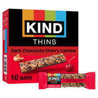 Thumbnail for KIND Thins Snack Bars, Dark Chocolate Cherry Chashew, Gluten Free, Low Calorie, Healthy Snacks, 5g Sugar, 10 Count