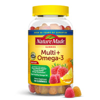 Thumbnail for Nature Made Multivitamin + Omega-3, Multivitamin Gummies for Women and Men, Daily Nutritional Support, 140 Adult Gummy Vitamins & Minerals, 70 Day Supply