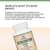 Thumbnail for Astaxanthin 12mg Max Strength (Only Patented Astaxanthin (Astrareal) with 70+ Human Clinical Trials - World's Most Studied Brand) Grown, Harvested, and Made in The USA (Astaxantina) by Double Wood
