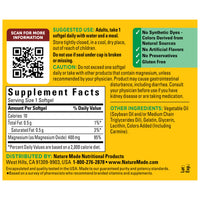 Thumbnail for Nature Made Magnesium Oxide 400 mg Softgels, Extra Strength Magnesium Supplements for Men and Women, Support for Muscle, Nerve, Bone and Heart, 60 Day Supply