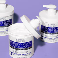 Thumbnail for Advanced Clinicals 10% Glycolic Acid + Lactic Acid Lotion Exfoliant Moisturizing Cream With Hyaluronic Acid Moisturizer | AHA Exfoliating Body Cream Improves Look Of Uneven Rough Skin Texture, 16 Oz
