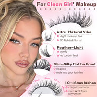 Thumbnail for Goddvenus Eyelash Extensions Wispy Natural DIY C Curl Individual Lashes Clusters Black 10-16mm 300pcs