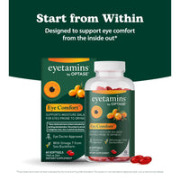 Thumbnail for eyetamins® by OPTASE® Eye Comfort™ - 60 Softgels - Eye Doctor Recommended - an Omega-Based Eye Supplement formulated to Support Moisture Balance and Eye Comfort from Within. Plant Based Soft gels.