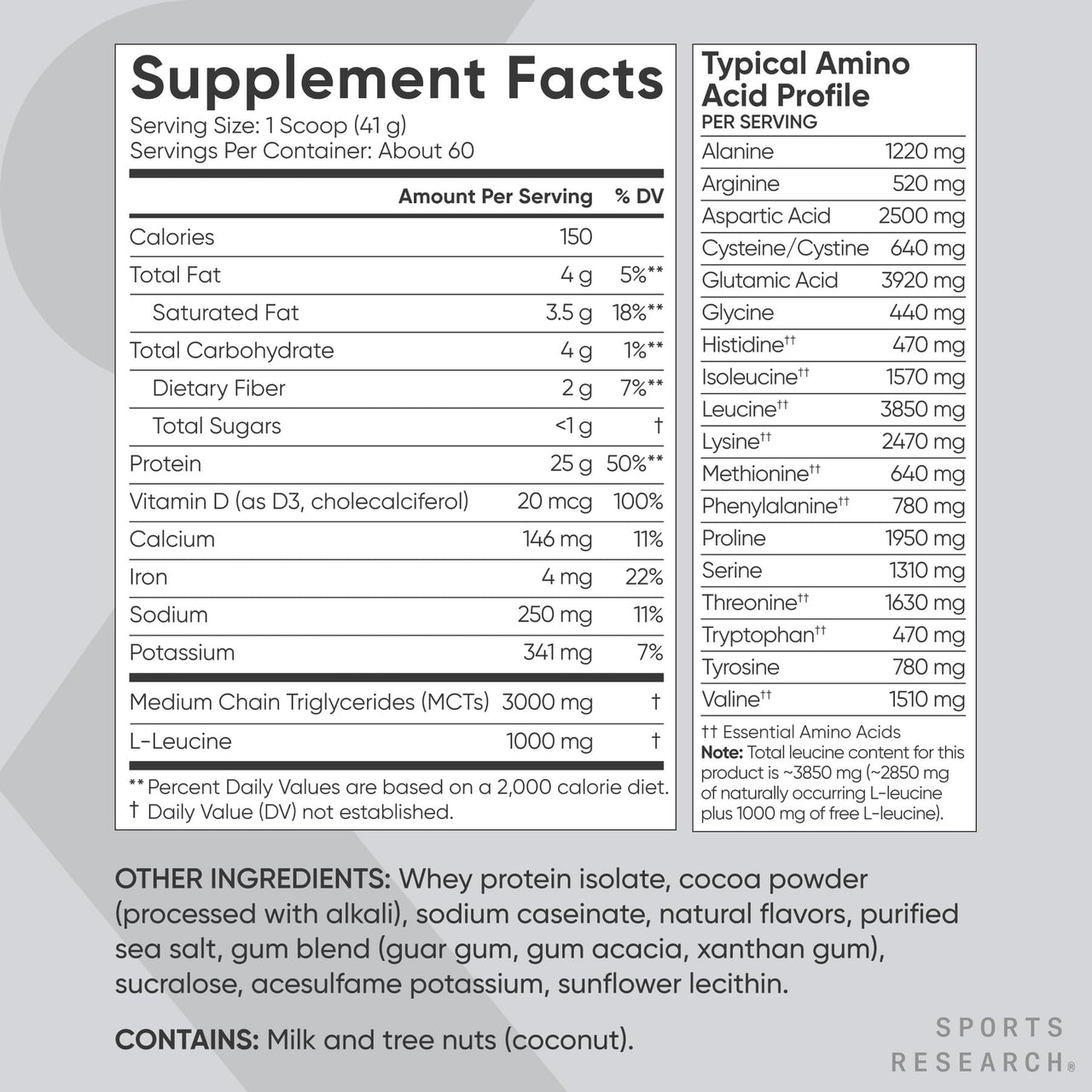 Sports Research Whey Protein - Sports Nutrition Whey Isolate Protein Powder for Lean Muscle Building & Workout Recovery - 5 lb Bag Bulk Protein Powder 25g per Serving - Dutch Chocolate, 56 Servings