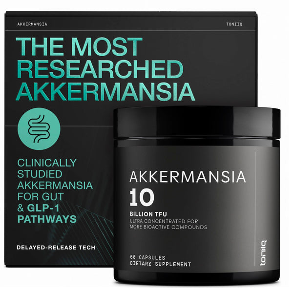 Toniiq Akkermansia Probiotic – 10 Billion TFU – Supports Gut Health & GLP-1 Activity