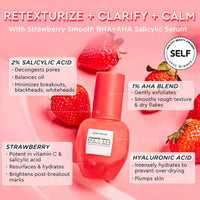 Thumbnail for Glow Recipe Strawberry Smoothing Salicylic Acid Serum - Blemish Clarifying Skin Care, AHA BHA Exfoliant + Pore Minimizer + Plumping Hyaluronic Acid + Brightening Allantoin - Korean Face Serum, 30ml