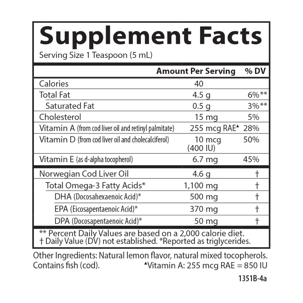Carlson - Cod Liver Oil, 1100 mg Omega-3s, Liquid Fish Oil Supplement, Wild-Caught Norwegian Arctic, Sustainably Sourced Nordic Liquid, Lemon, 250 ml